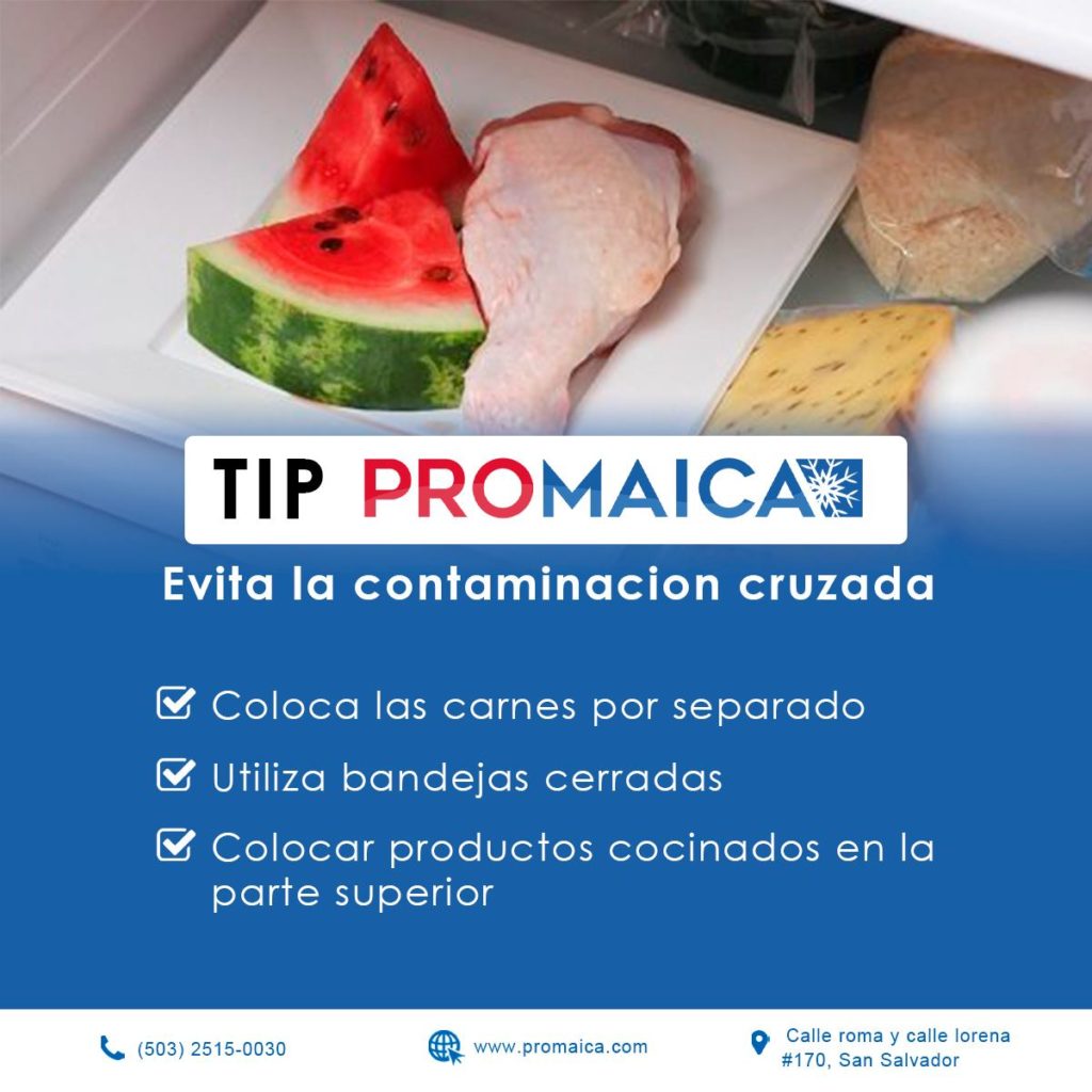 Tip para evitar la contaminacion cruzada y asegurar l ainocuidad en un cuarto frío:
Coloca las carnes por separado
Utiliza bandejas cerradas